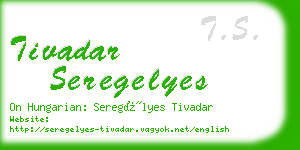 tivadar seregelyes business card